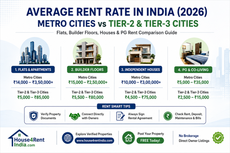 🏠 Average Rent Rate in India (2026): Metro Cities vs Small Cities Rental Guide